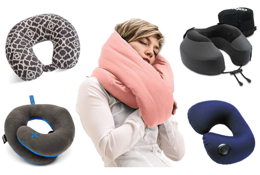 Adjustable neck pillow hangs over your seat for FIRM head, neck